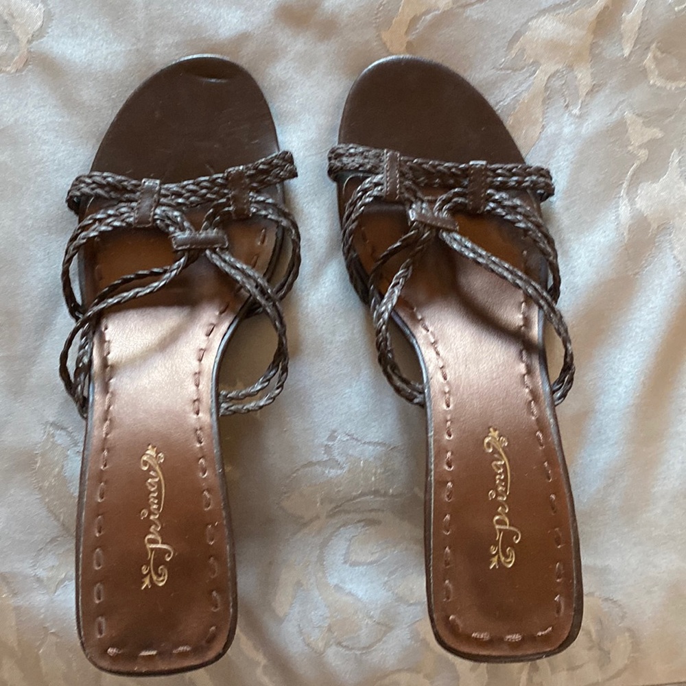 PRIMA womens high heel shoes in cocoa brown color size 8M